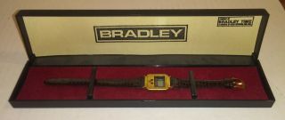 Vtg Bradley Mickey Mouse Digital Watch With Orignal Case,  Hong Kong Division.  Ab