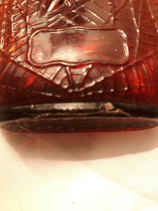 1920s SPIDER & FLY COBWEB WITH GRAIN EMB 1/2 PINT AMBER WHISKEY FLASK 5