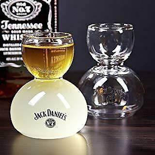 Jack Daniels Whiskey On Water Shot Glasses Set Of 2 Collectible Barware