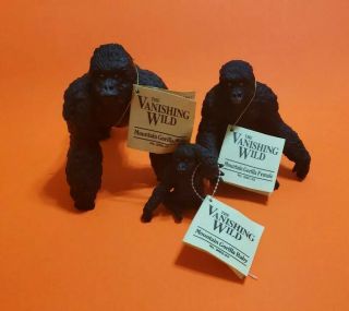 Safari Ltd Vanishing Wild Gorilla Family Figures Retired 1990s See Details