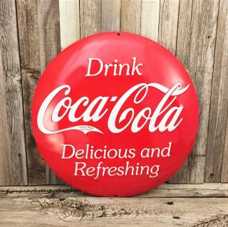 Coke Coca - Cola Drink Soda 3d Metal Tin Sign Vintage Decor Kitchen Embossed Disk