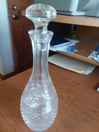 Vintage Cut Crystal Vodka Wine Liquor Decanter Glass Stopper Etched Design