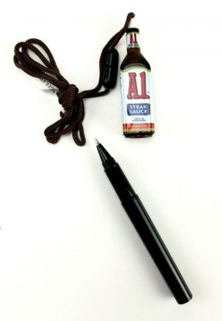 A1 Steak Sauce Novelty Advertising Neck Strap Necklace Pen Lanyard