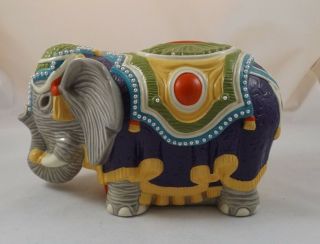 Vintage Ceramic Arnels Elephant Figurine - Hand Painted & Glazed / Faux Pearls