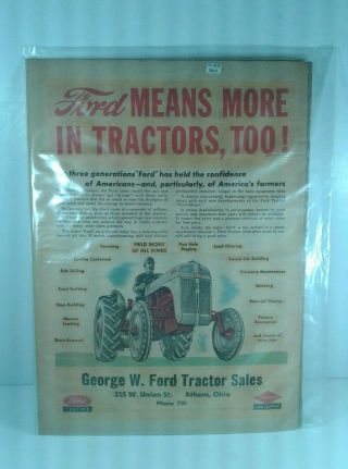 Vintage 1952 Ford Tractor Advertising Brochure