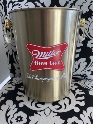 Miller High Life Champagne Of Beer Metal Ice / Champange Bucket Set Of 2