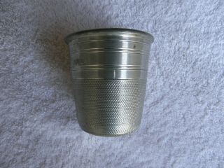 VERY LARGE PEWTER THIMBLE SHOT GLASS 