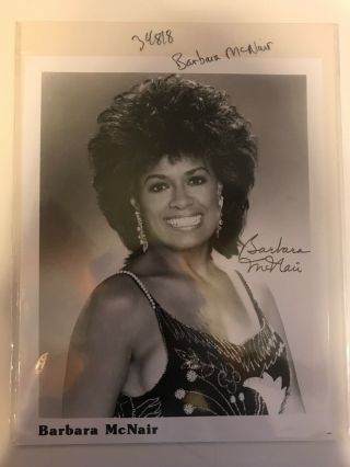 Autographed Picture Barbara Mcnair W Certificate Of Authenticity