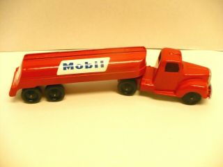 Tootsie Toy B Model Mack With A Mobil Tanker Trailer