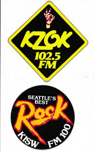 Seattle Rocks Kzok And Kisw Stickers 1980