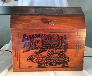 Vintage 1981 Ringling Bros And Barnum & Bailey Circus Wooden Toy Storage Box
