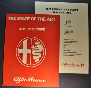 1981 Alfa Romeo Gtv 6/2.  5 Coupe Brochure Folder,  Insert 81