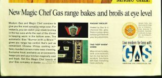 Vtg 1964 Magic Chef Gas stove range pyrex dishes advertisement print ad art 2