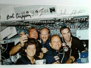 John Fabian & Bob Crippen Hand Signed Autograph 4x6 Photo - Astronaut
