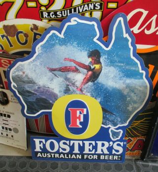 Vintage Fosters Beer Tin Bar Sign