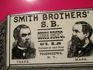 Smith Bros ' S.  B.  Cough Drops Vintage Style Embossed Metal Ad Sign 4