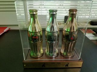 Coca Cola Olympic Limited Edition Bottle Set In Wooden Display 1886 - 1996