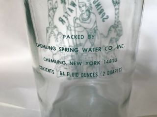 Vintage Chemung Spring Water Bottle,  1/2 gallon GREEN Native American graphic 4