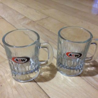 A&w Root Beer Mugs 3 - 1/4 " Baby Mugs (2)