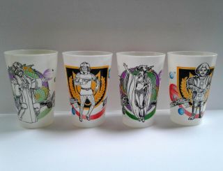 Vintage 1979 Buck Rogers Set Of 4 Coca Cola Universal Promotional Cups