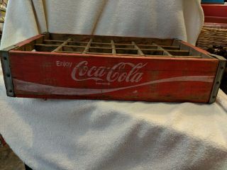 Vintage 1970 Coca - Cola 24 Bottle Wood Crate Chattanooga Tn Collectible