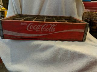Vintage 1970 COCA - COLA 24 Bottle Wood Crate Chattanooga TN collectible 6