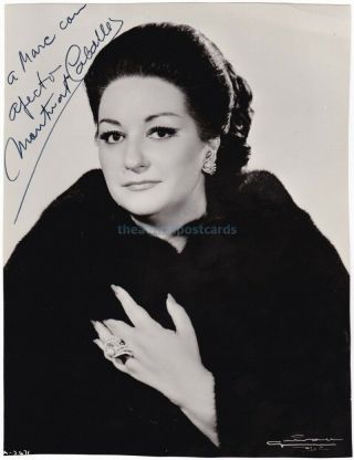 Opera Soprano Montserrat Caballé.  Signed Photograph