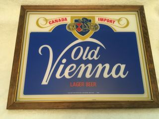 2003 Old Vienna Lager Beer Framed Bar Sign 19 1/2” X 15 1/2”