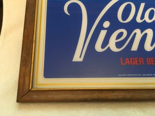 2003 Old Vienna Lager Beer Framed Bar Sign 19 1/2” x 15 1/2” 7