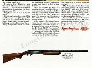 1966 Remington Model 870 Pump Shotgun Vtg Print Ad 3