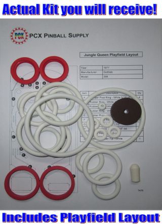 1977 Gottlieb Jungle Queen Pinball Machine Rubber Ring Kit