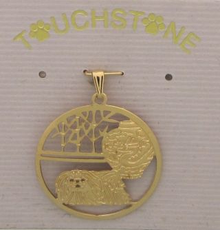 Pekingese Jewelry Gold Pendant By Touchstone