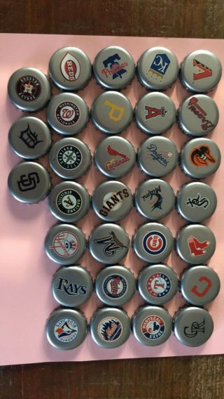 2019 Coors Light Mlb Logo Baseball Beer Cap Complete Set Of 31 Bottle Caps