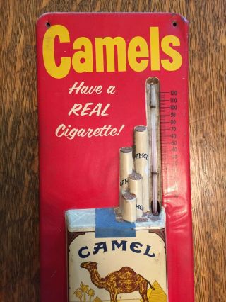 CAMELS CAMEL cigarettes tin thermometer sign advertising tobaccana vintage Ad 3