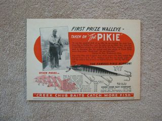 13 Vintage Creek Chub Bait Fishing Lures Print Ad 6