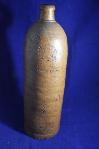 1877 German Clay Stoneware Bottle for Herzogthum Nassau Mineral Water / Selters 5