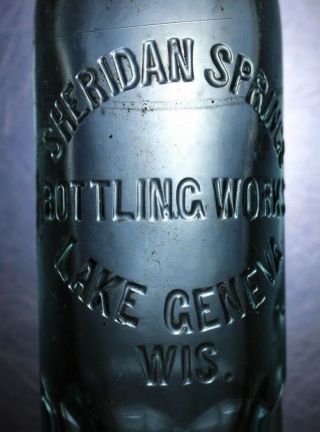 Soda Bottle Vintage Sheridan Springs Bottling Lake Geneva Wisconsin Old Mug Base
