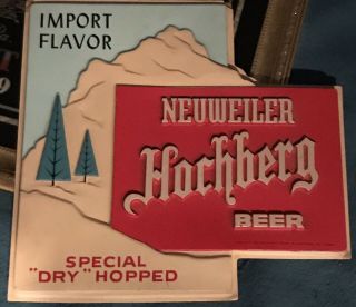 Vintage Neuweiler Hochberg Beer Vacuform Sign; Allentown Pa