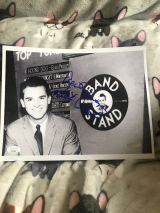 Dick Clark Signed Autographed B&w 8x10 Band Stand Photo Jsa