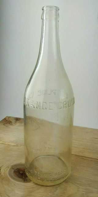 Embossed Orange Crush Soda Bottle 28 Oz.  Vintage Binghamton,  Ny Bottling Co.