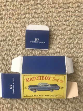 Vintage Lesney Matchbox No 57 Impala Box Only