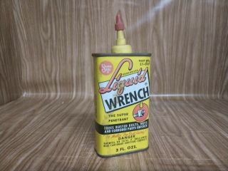 Vintage Automobilia Liquid Wrench 4 Ounce Oz Oil Can Shop Decor Tin Petrol