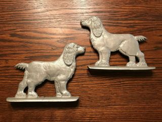 Vintage Cast Aluminum Chain Link Fence Gate Toppers HappyCocker Spaniels 2