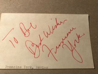 Francine York Autograph,  In Several Jerry Lewis Comedies,  “the Nutty Professor”