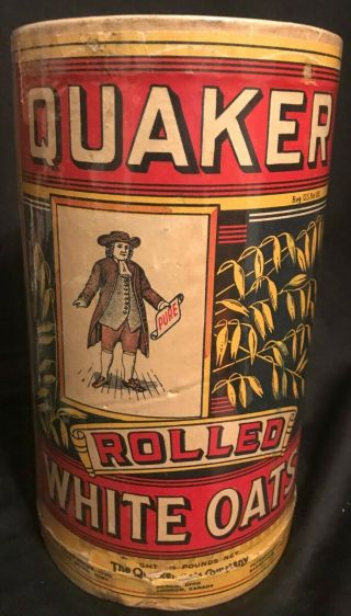 Vintage 1900s Quaker Rolled White Oats Cereal 3lb Box Box Oldie But Goody
