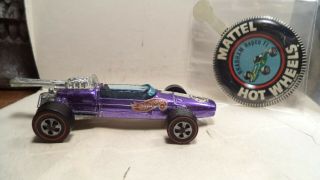 Vintage Hot Wheels Red Lines Hk 1969 Brabham - Repco F - 1 [purple] W/button