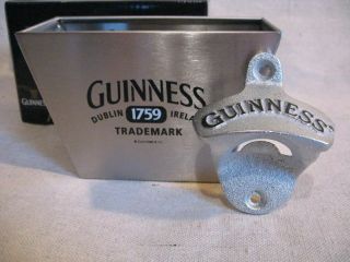 Guinness Wall Pub Bar Bottle Opener & Cap Catcher