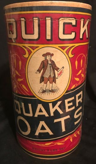 Vintage 1940s Quaker Rolled Oats Cereal Box 3lb Box Oldie But Goody