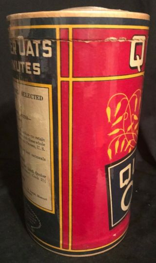 Vintage 1940s Quaker Rolled Oats Cereal Box 3lb Box Oldie but Goody 4