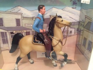 Breyer Nib Cowboy Rider & Prancer Buckskin Horse All Accessories Including Hat